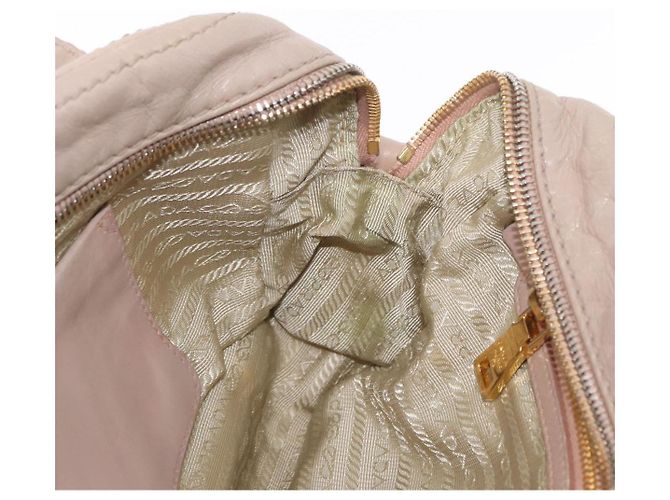 PRADA Borsa a Mano in Pelle 2 in 1 Beige Oro Auth ka1158 D'oro - vista 22