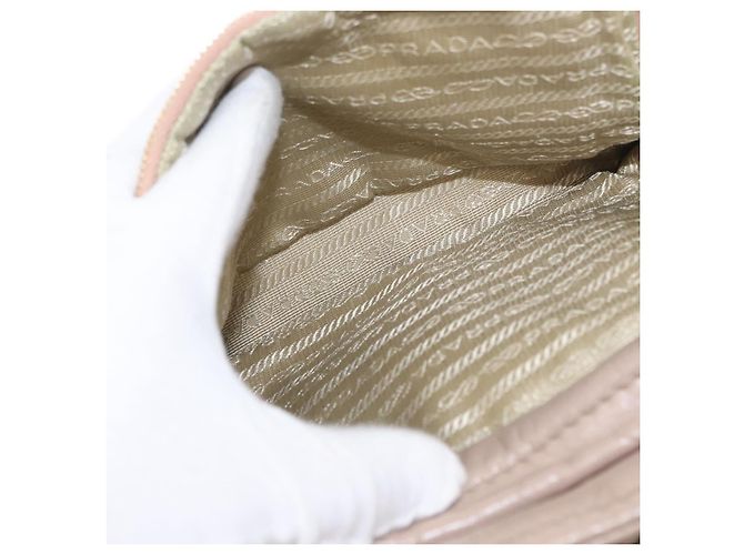PRADA Borsa a Mano in Pelle 2 in 1 Beige Oro Auth ka1158 D'oro - vista 23