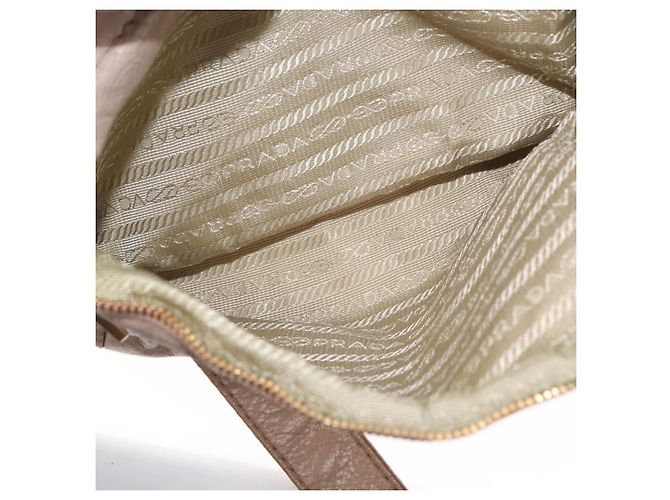 PRADA Borsa a Mano in Pelle 2 in 1 Beige Oro Auth ka1158 D'oro - vista 24