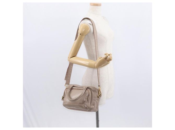 PRADA Borsa a Mano in Pelle 2 in 1 Beige Oro Auth ka1158 D'oro - vista 29