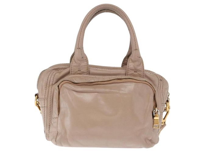 PRADA Borsa a Mano in Pelle 2 in 1 Beige Oro Auth ka1158 D'oro - vista 3