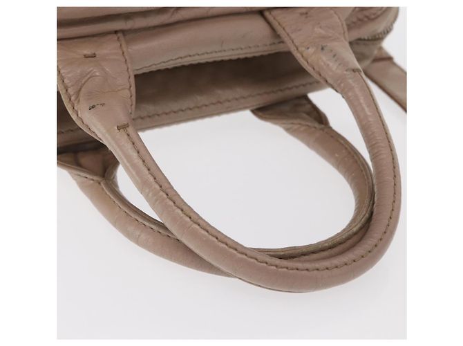PRADA Borsa a Mano in Pelle 2 in 1 Beige Oro Auth ka1158 D'oro - vista 8