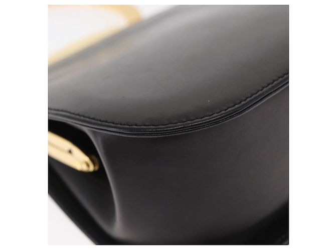 Borsa a mano Gancini in pelle nera e oro Salvatore Ferragamo Auth 159266V Nero D'oro - vista 14