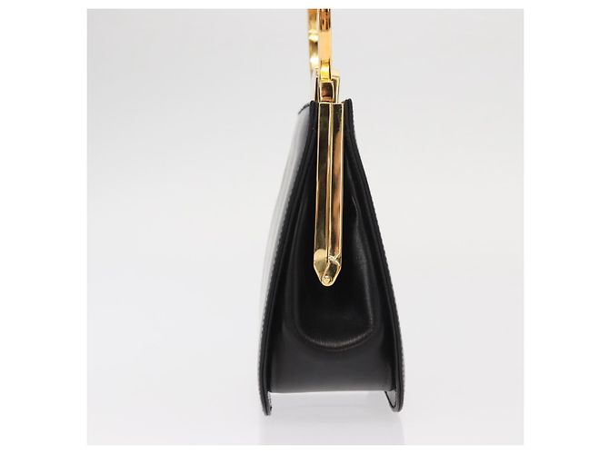 Borsa a mano Gancini in pelle nera e oro Salvatore Ferragamo Auth 159266V Nero D'oro - vista 6