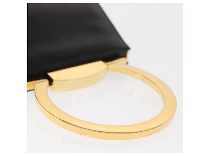Borsa a mano Gancini in pelle nera e oro Salvatore Ferragamo Auth 159266V Nero D'oro - vista 9