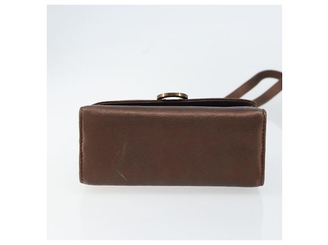 Borsa a Spalla Gancini in Pelle Bronzo Oro Auth 157128 di Salvatore Ferragamo - vista 9