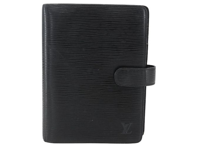 COPERTINA PER AGENDA GIORNALIERA LOUIS VUITTON Epi Agenda MM Nera R20042 LV Auth ar13887 - vista 2