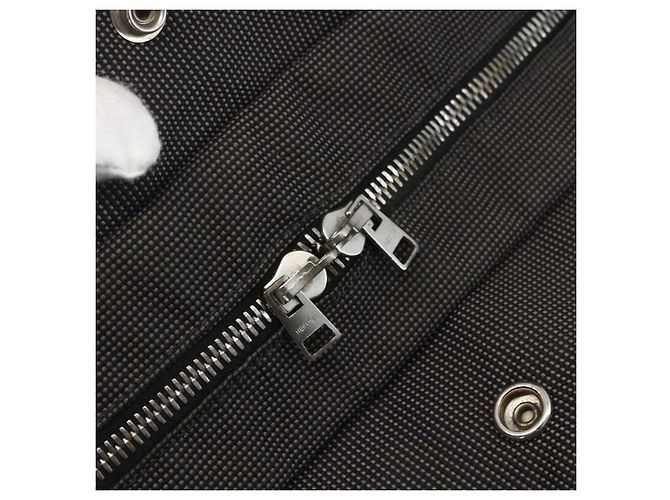 Hermès HERMES Her Line Tote Tasche Canvas Grau Silber Auth ka1042 Braun - Ansicht 14