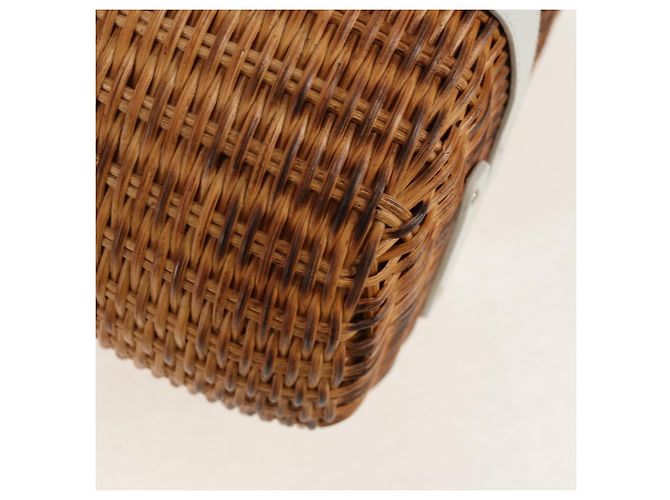 Borsa a Mano Gancini Salvatore Ferragamo Rattan Beige Argento Auth 159168V - vista 12