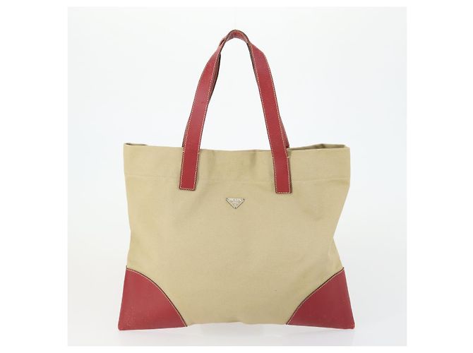 Tote PRADA Tasche Nylon Leder Canvas 4 Set Orange Beige Khaki Braun Authentisch ti3540 - Ansicht 21