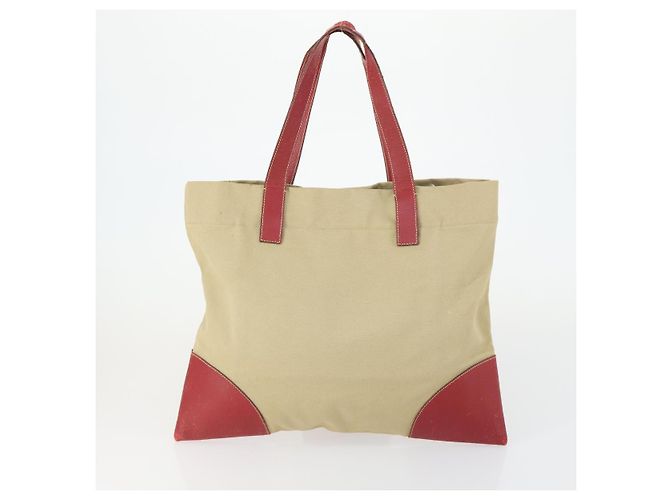 Tote PRADA Tasche Nylon Leder Canvas 4 Set Orange Beige Khaki Braun Authentisch ti3540 - Ansicht 22