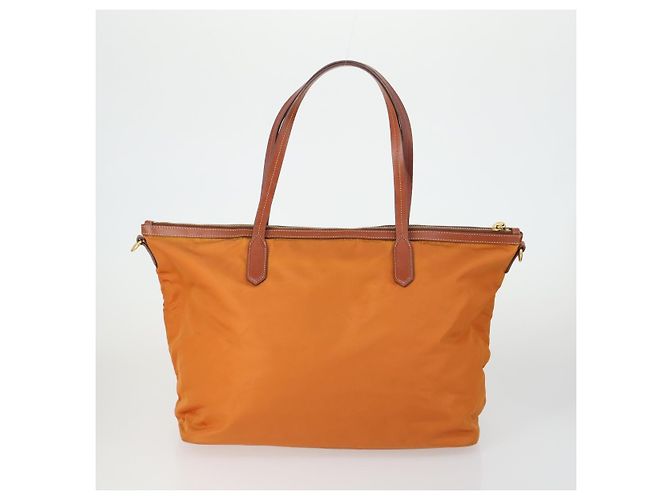 Tote PRADA Tasche Nylon Leder Canvas 4 Set Orange Beige Khaki Braun Authentisch ti3540 - Ansicht 3