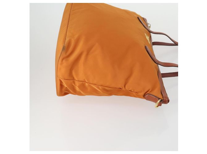 Tote PRADA Tasche Nylon Leder Canvas 4 Set Orange Beige Khaki Braun Authentisch ti3540 - Ansicht 4
