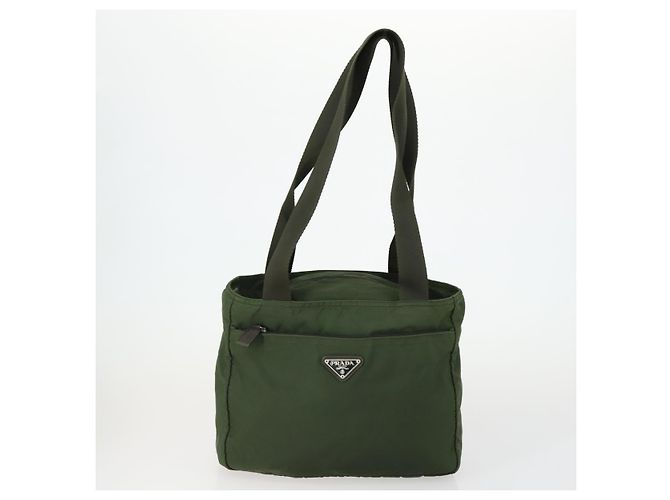 Tote PRADA Tasche Nylon Leder Canvas 4 Set Orange Beige Khaki Braun Authentisch ti3540 - Ansicht 8