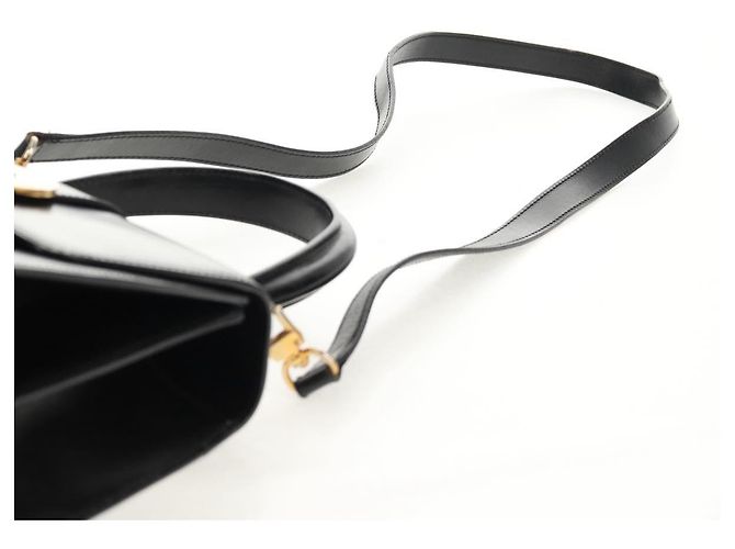 Céline Borsa a mano CELINE Circle in pelle 2 in 1 nera e oro Auth 160805V Nero D'oro - vista 10