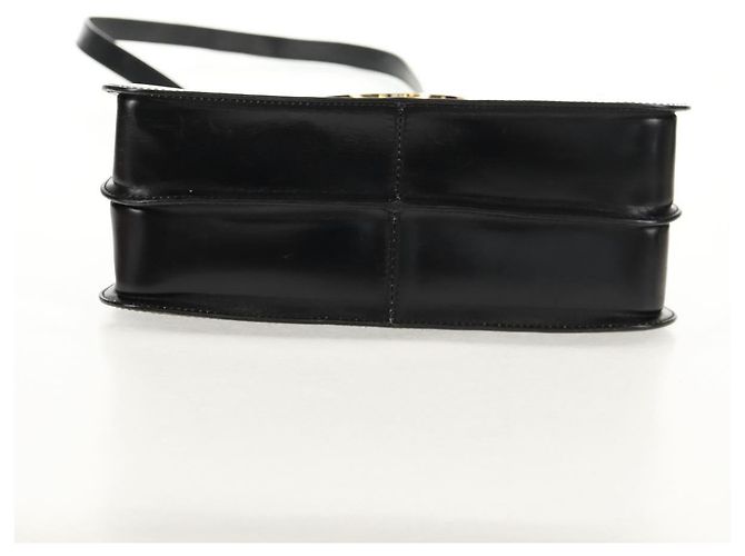 Céline Borsa a mano CELINE Circle in pelle 2 in 1 nera e oro Auth 160805V Nero D'oro - vista 11