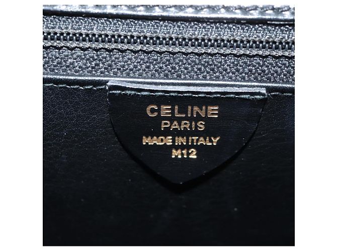 Céline Borsa a mano CELINE Circle in pelle 2 in 1 nera e oro Auth 160805V Nero D'oro - vista 22