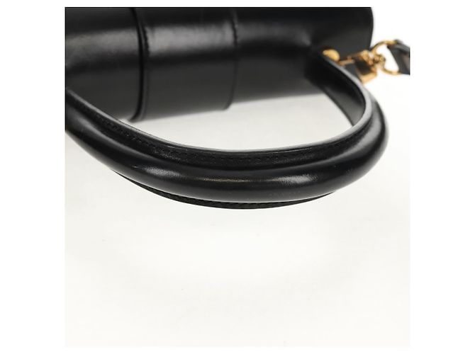 Céline Borsa a mano CELINE Circle in pelle 2 in 1 nera e oro Auth 160805V Nero D'oro - vista 7