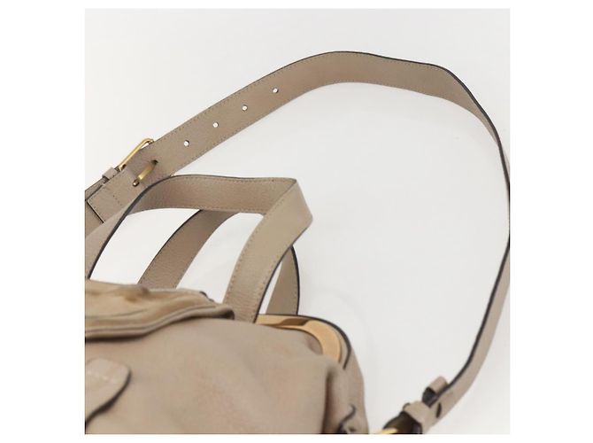 Chloé Borsa a Mano in Pelle Chloe Elsie 2 in 1 Beige Oro Auth BA9166 D'oro - vista 10