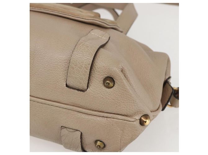 Chloé Borsa a Mano in Pelle Chloe Elsie 2 in 1 Beige Oro Auth BA9166 D'oro - vista 12