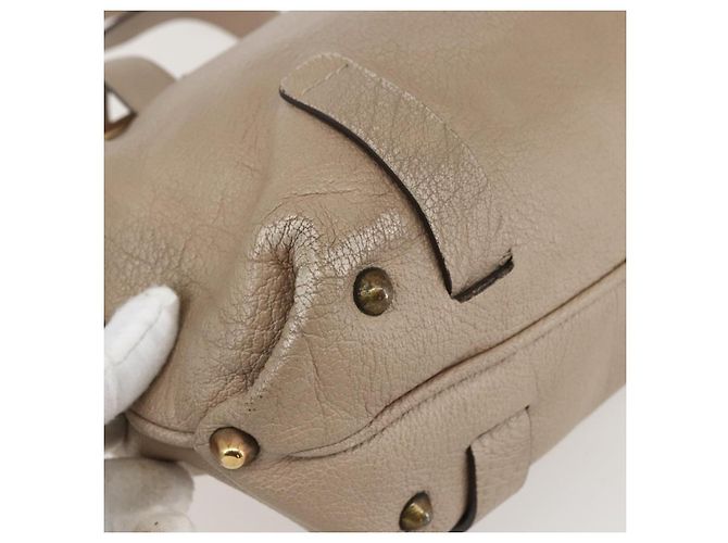 Chloé Borsa a Mano in Pelle Chloe Elsie 2 in 1 Beige Oro Auth BA9166 D'oro - vista 15