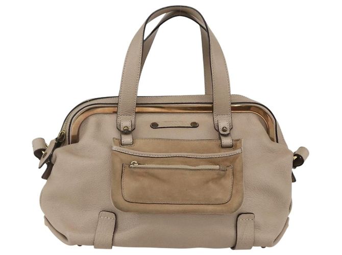 Chloé Borsa a Mano in Pelle Chloe Elsie 2 in 1 Beige Oro Auth BA9166 D'oro - vista 2