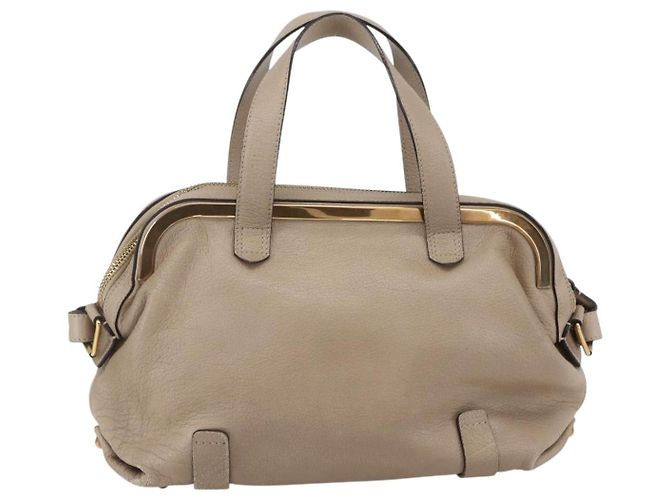 Chloé Borsa a Mano in Pelle Chloe Elsie 2 in 1 Beige Oro Auth BA9166 D'oro - vista 3