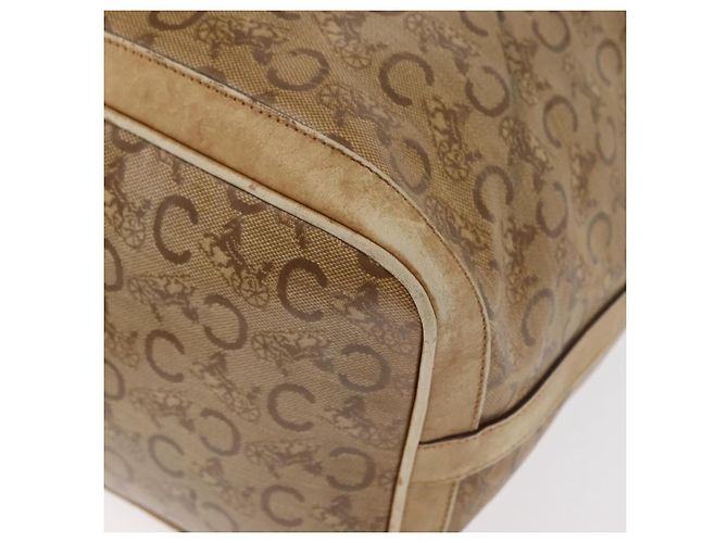 Céline Bolso de Hombro Celine C Sulky PVC Beige Oro Auth 158480 Dorado - vista 13