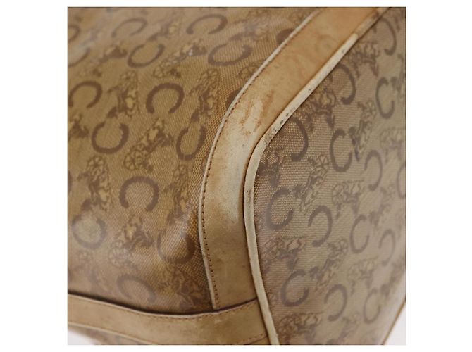Céline Bolso de Hombro Celine C Sulky PVC Beige Oro Auth 158480 Dorado - vista 14