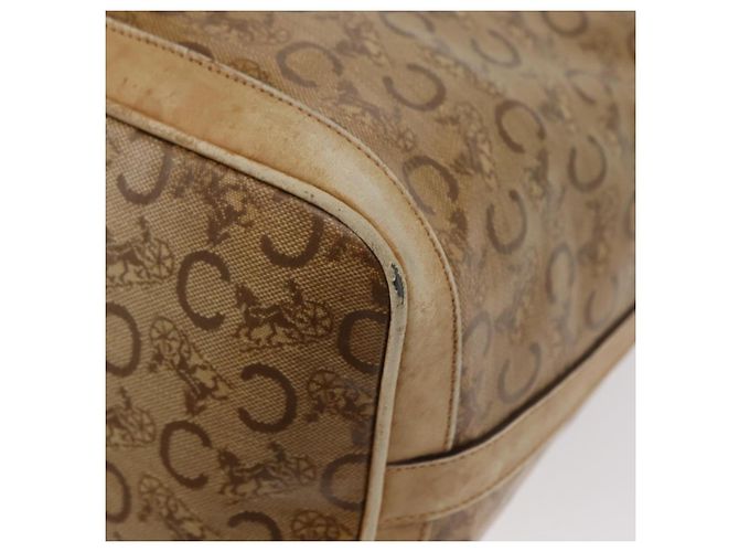 Céline Bolso de Hombro Celine C Sulky PVC Beige Oro Auth 158480 Dorado - vista 15
