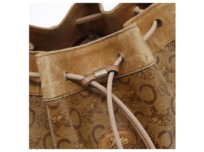 Céline Bolso de Hombro Celine C Sulky PVC Beige Oro Auth 158480 Dorado - vista 16