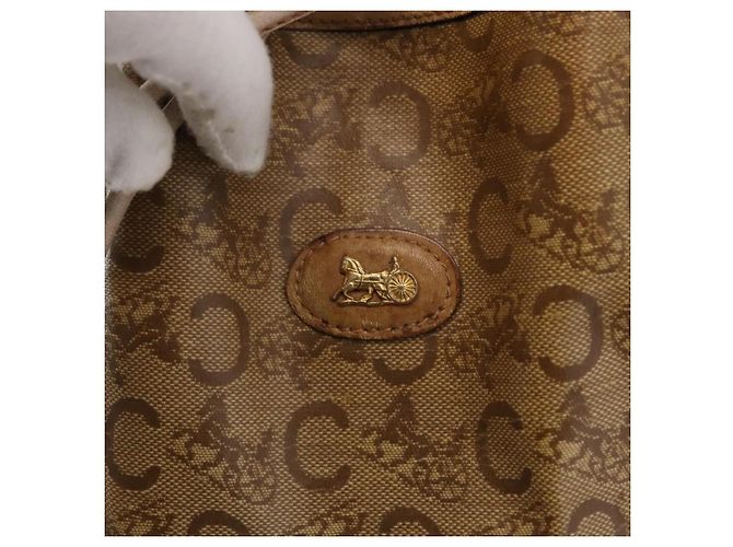 Céline Bolso de Hombro Celine C Sulky PVC Beige Oro Auth 158480 Dorado - vista 17