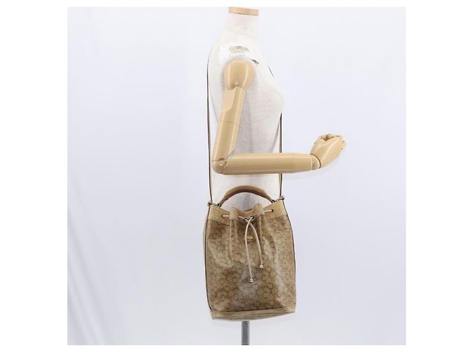 Céline Bolso de Hombro Celine C Sulky PVC Beige Oro Auth 158480 Dorado - vista 24
