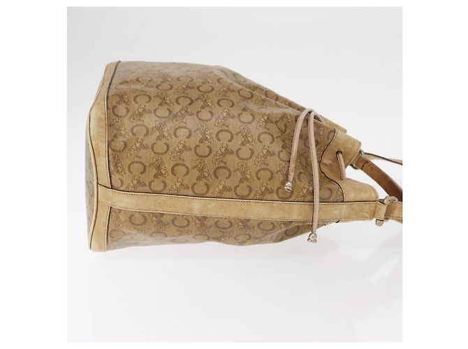 Céline Bolso de Hombro Celine C Sulky PVC Beige Oro Auth 158480 Dorado - vista 4