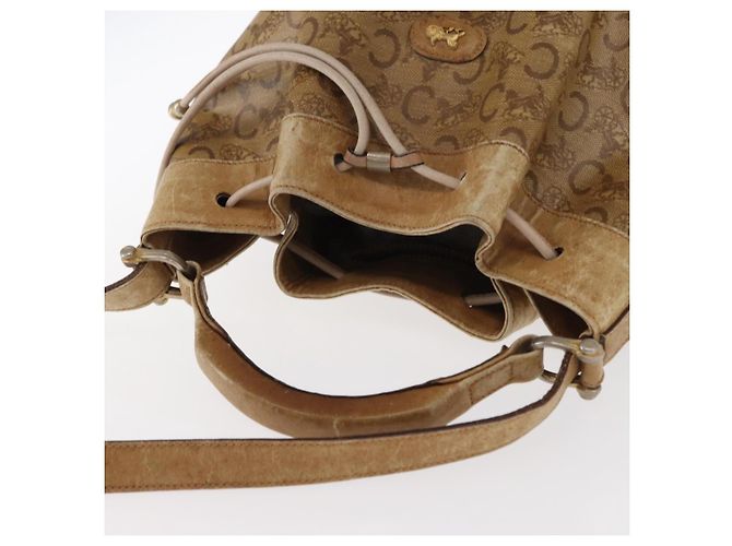 Céline Bolso de Hombro Celine C Sulky PVC Beige Oro Auth 158480 Dorado - vista 6