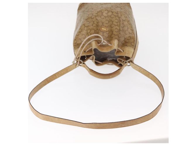 Céline Bolso de Hombro Celine C Sulky PVC Beige Oro Auth 158480 Dorado - vista 9