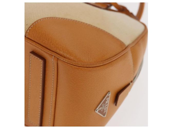 PRADA Boston Tasche aus Canvas Beige Silber Authentisch ep12540 - Ansicht 11