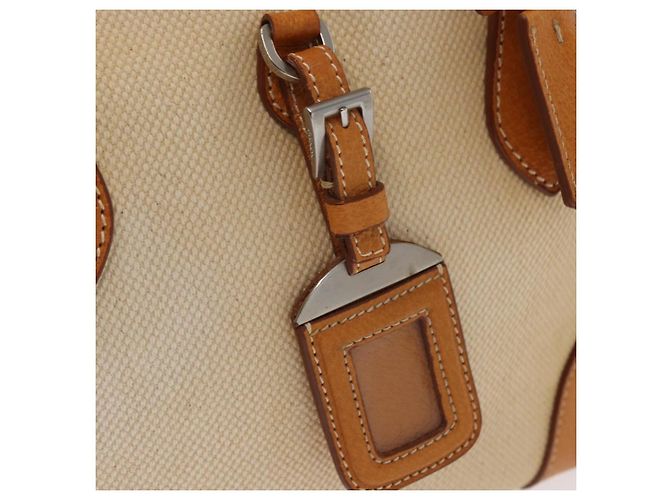 PRADA Boston Tasche aus Canvas Beige Silber Authentisch ep12540 - Ansicht 15