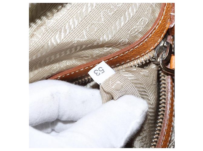 PRADA Boston Tasche aus Canvas Beige Silber Authentisch ep12540 - Ansicht 23