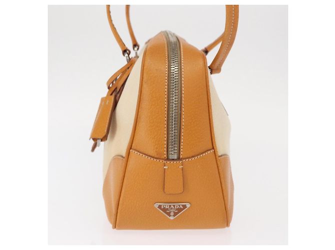 PRADA Boston Tasche aus Canvas Beige Silber Authentisch ep12540 - Ansicht 4