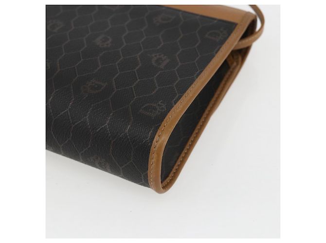 Borsa a spalla in tela a nido d'ape PVC nera e oro Christian Dior Auth ar13897 Nero D'oro - vista 12