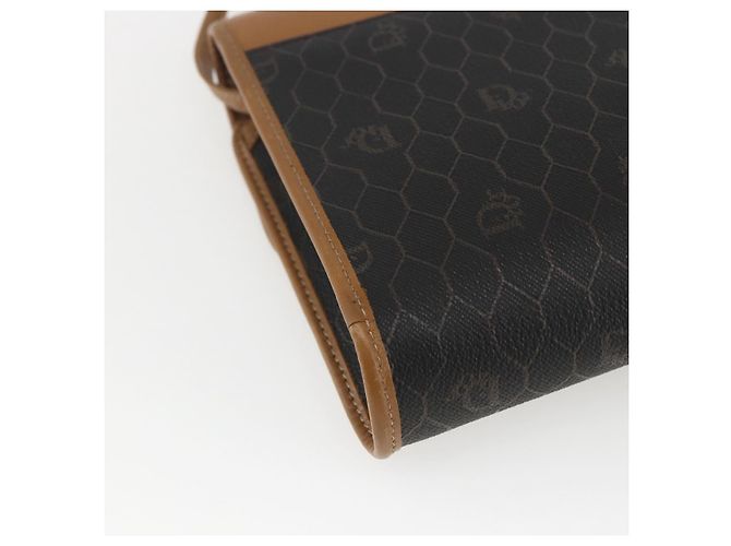 Borsa a spalla in tela a nido d'ape PVC nera e oro Christian Dior Auth ar13897 Nero D'oro - vista 13
