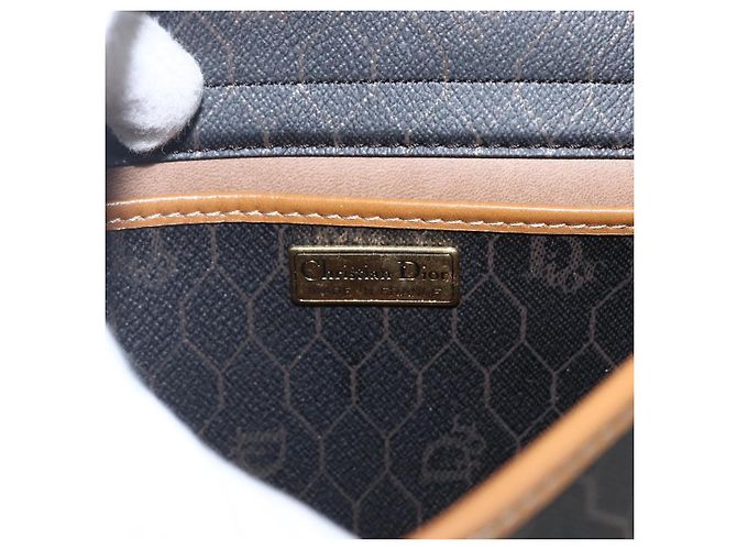 Borsa a spalla in tela a nido d'ape PVC nera e oro Christian Dior Auth ar13897 Nero D'oro - vista 15