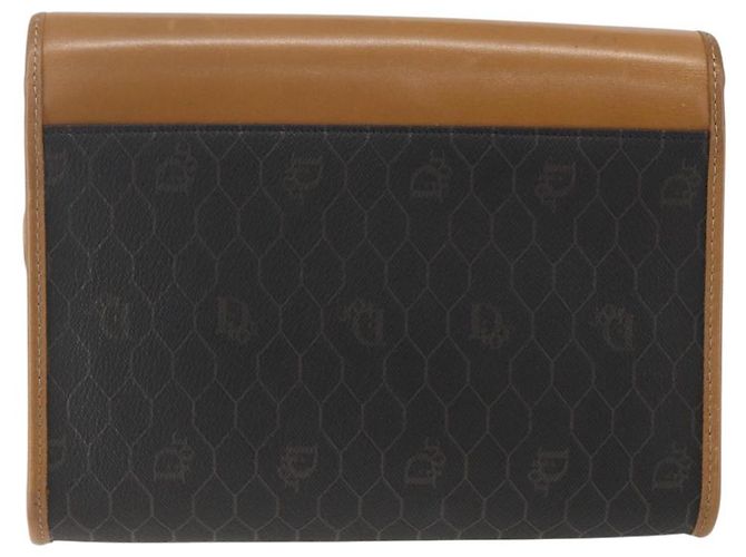 Borsa a spalla in tela a nido d'ape PVC nera e oro Christian Dior Auth ar13897 Nero D'oro - vista 3