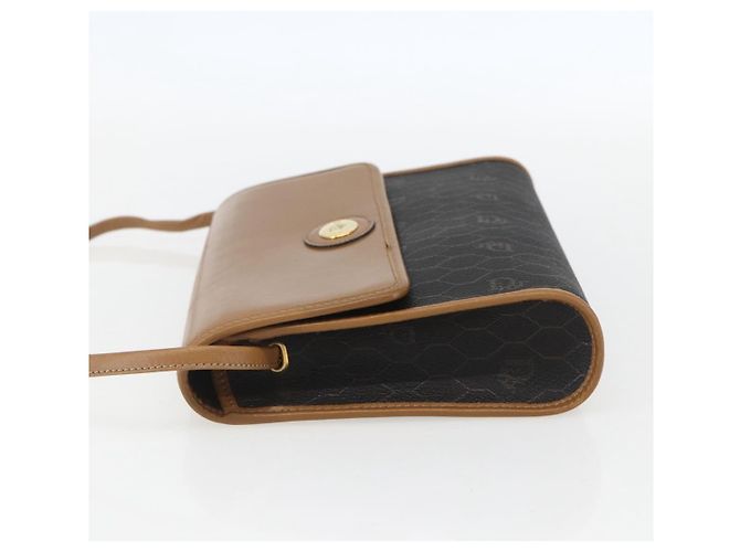 Borsa a spalla in tela a nido d'ape PVC nera e oro Christian Dior Auth ar13897 Nero D'oro - vista 4