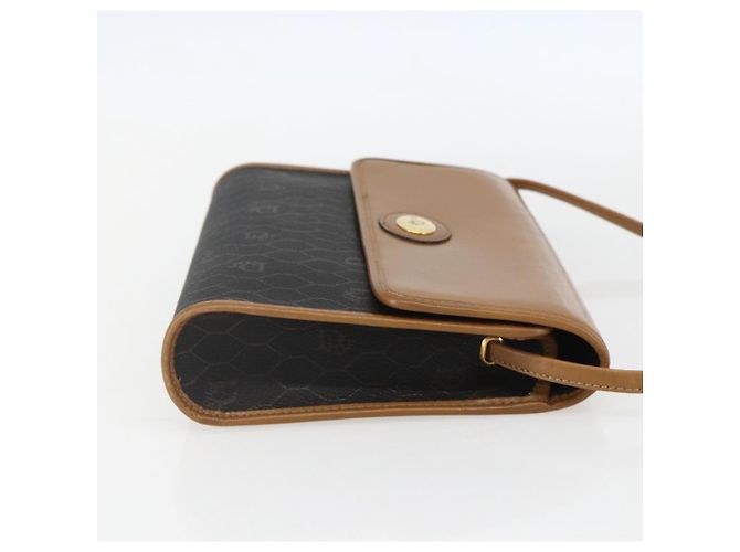 Borsa a spalla in tela a nido d'ape PVC nera e oro Christian Dior Auth ar13897 Nero D'oro - vista 5