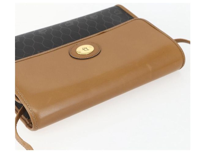 Borsa a spalla in tela a nido d'ape PVC nera e oro Christian Dior Auth ar13897 Nero D'oro - vista 6