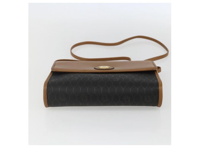 Borsa a spalla in tela a nido d'ape PVC nera e oro Christian Dior Auth ar13897 Nero D'oro - vista 9