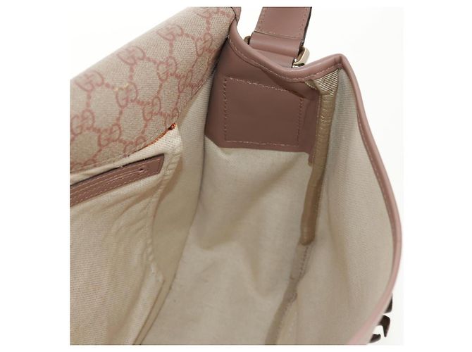 Gucci Borsa a Spalla GG Supreme in PVC Rosa Oro 201732 Auth bs31845 D'oro - vista 24