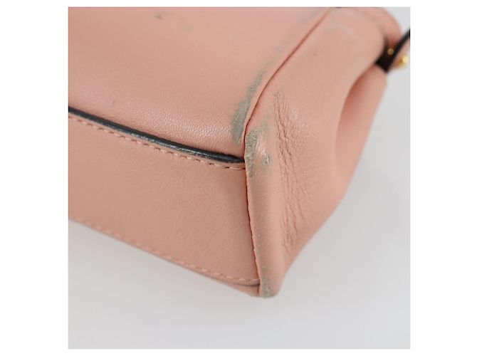 Borsa a mano FENDI Micro Peek A Boo in pelle 2 in 1 rosa oro Auth 155322 - vista 14